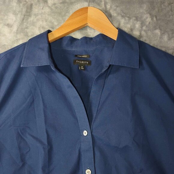 Talbot Women's 16 Blue Long Sleeve Button Up Shirt Westerncore Formal popover - Picture 4 of 8